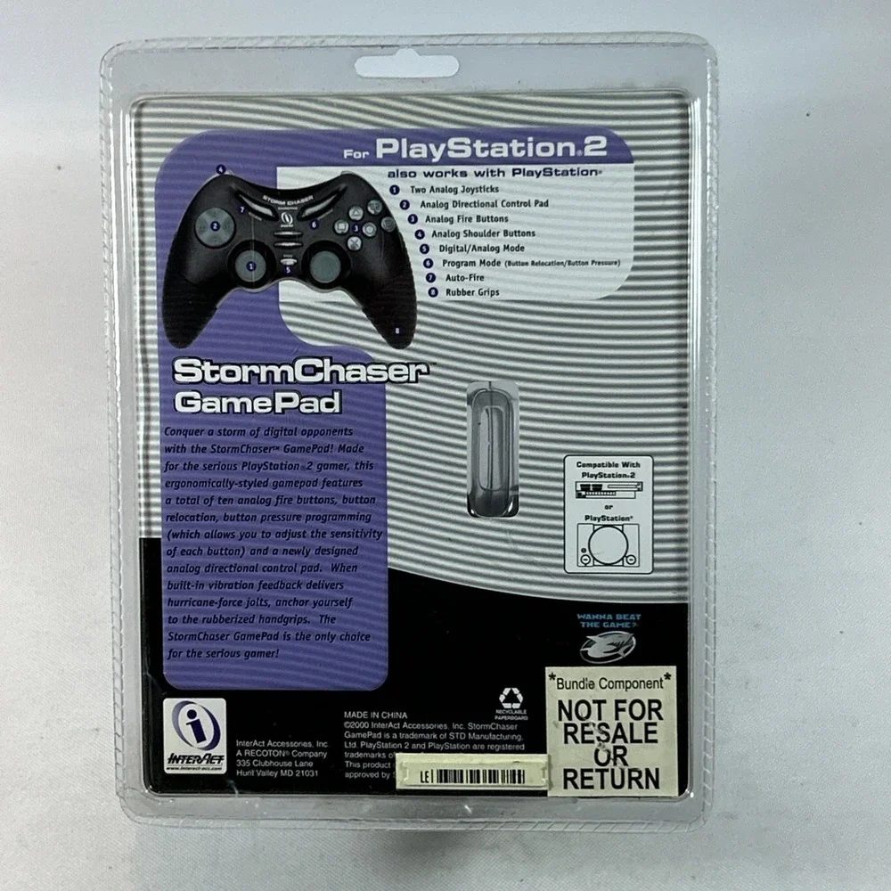 Vintage Interact Storm Chaser Wired Game Pad Controller Sony Playstation PS2 NOS